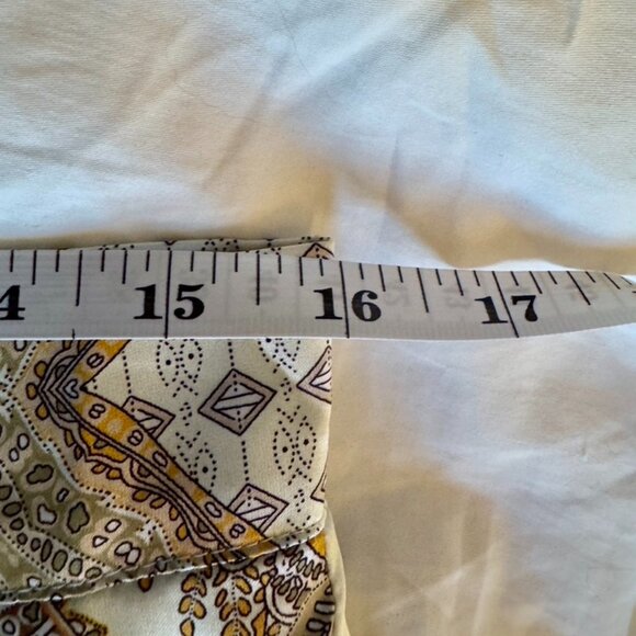 NWT Yellow Paisley Satin Wrap Top & High Rise Wide Leg Pants Set - Picture 10 of 12